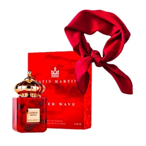 Set cadou Evania cu Apa de Parfum Matin Martin Amber Wave, Unisex, 100 ml si esarfa
