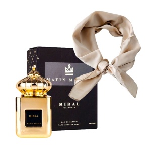 Set cadou Mirielle cu Apa de Parfum Matin Martin MIRAL, Femei, 100 ml si esarfa