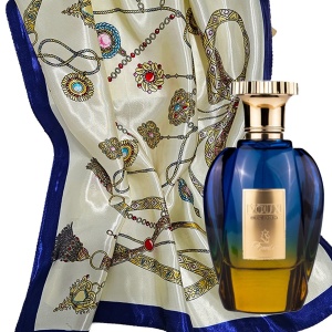 Set cadou Paris Corner Oud Emir Voux Blue, Apa de Parfum, Unisex, 100 ml + esarfa satinata