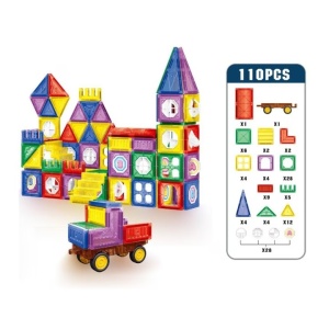Set de constructie, Magnet Blocks, 3 ani+, 110 piese, Multicolor