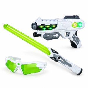 Set de joaca Space Weapon cu pistol, sabie telescopica luminoasa si ochelari, efecte de lumina si sunet, 3 ani+. - Img 4