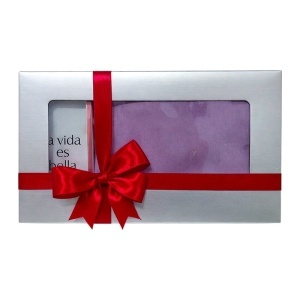 Set Elysa – Parfum La Vida es Bella Fragrance World 50ml, Esarfa satinata lila