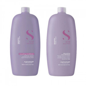 Set pentru netezire Alfaparf Milano Semi Di Lino Smoothing Sampon 1000 ml + Balsam 1000 ml