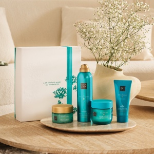 Set Rituals The Ritual of Karma, Crema de corp The Ritual of Karma 100 ml, Exfoliant de corp catifelant, 125 g, Gel de dus spumant 200 ml, Masca de corp de noapte, 125 ml