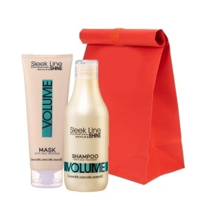 Set Sleek Line Volume – Sampon, 300 ml si Masca pentru volum intens cu proteine din matase, 250 ml