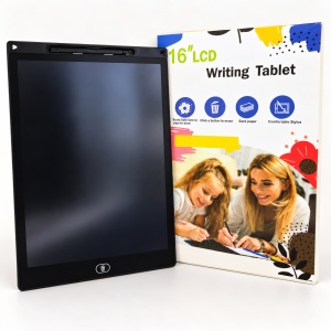Tableta de scris si desenat LCD, 16 inch, cu stylus si buton de stergere, Negru