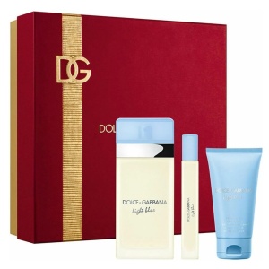Travel set Dolce&Gabbana Light Blue, Femei, Apa de Toaleta, 50 ml + Lotiune de corp + Apa de Toaleta, 10 ml