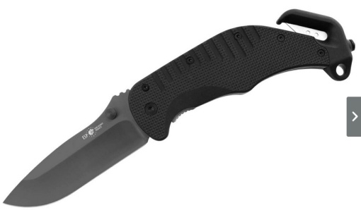 Cutit ESP Rescue Knive (emergency knife w. smooth blade) negru