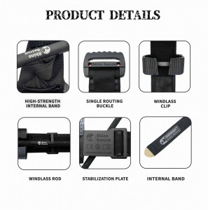 RHINO RESCUE TOURNIQUET BLACK - parghie aluminiu - Img 3