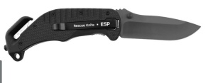 Cutit ESP Rescue Knive (emergency knife w. smooth blade) negru - Img 2