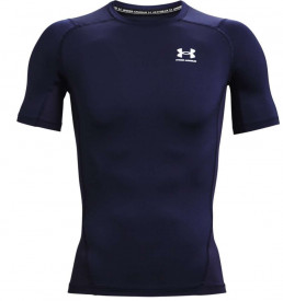 UNDER ARMOUR HEATGEAR ARMOUR T-SHIRT NAVY BLUE FRONT