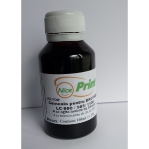 Cerneala NEAGRA pentru cartuse Brother LC980 LC985 LC1100 BLACK - 100 ml