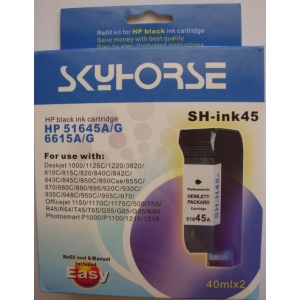 Kit Refill negru HP 15 HP 45 ( HP-15 6615A HP-45 51645A )