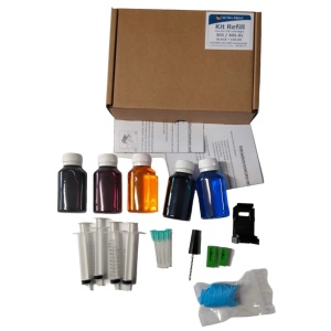 Set complet reumplere cartuse HP305, HP 305XL, negru si color, kit complet reincarcare si desfundare, pachet BIG SIZE - Img 1