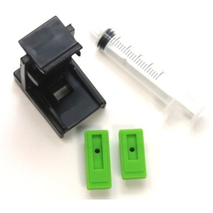 Dispozitiv incarcare si desfundare cartuse CANON PG540 PG-540XL CL541 CL-541XL negre si color cu 2 ventuze si seringa - Img 2