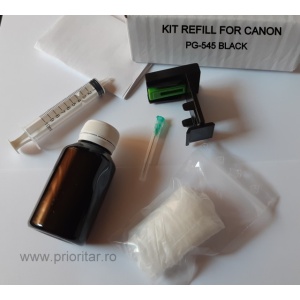 Kit refill reincarcare cartuse Canon PG-545 PG-545XL negru PG545 imprimante Canon Pixma MG2450 MG2455 MG2550 MG2950 MX495 IP2850