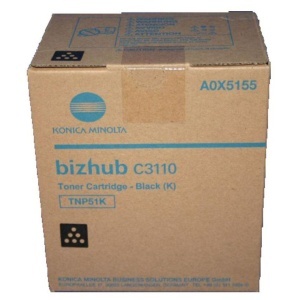 Cartus imprimanta Konica Minolta OEM TNP-51 B laser toner original A0X5155, TNP51K, black, 5000 pagini