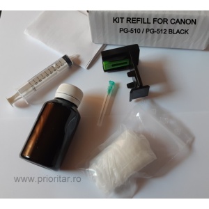 Kit refill reincarcare cartuse Canon PG-510 PG-512 negru PG510 PG512 imprimante Canon Pixma