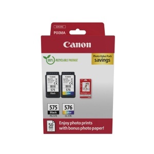 Cartus imprimanta Canon OEM 1xPG-575, 1xCL-576, Photo Paper inkjet original 5438C004, PG575, CL576, - Img 2