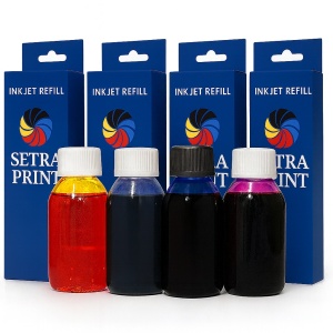 Set 4 x 100 ml cerneala DYE pt cartuse HP-924 refilabile HP924 ( BLACK + MAGENTA + CYAN + YELLOW ) - total 400 ml