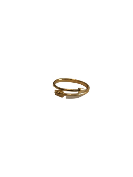 Cupid's arrow ring, adjustable, made of 24k gold-plated silver, code 0050
