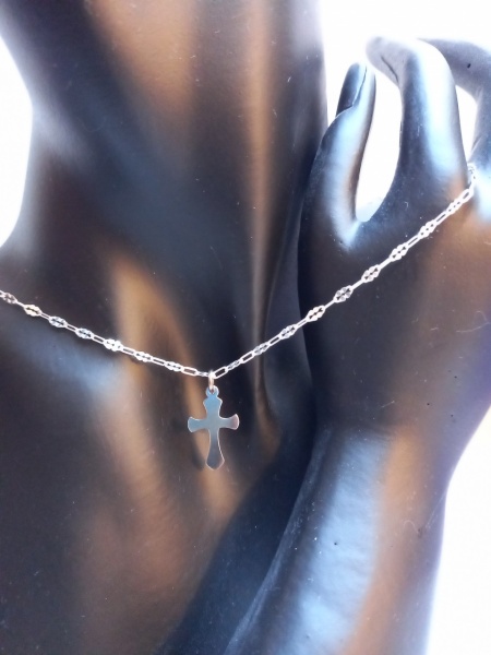 925 silver chain, adjustable, with 2 × 1.2 cm cross, code 0041