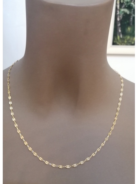 925 silver chain plated with 24k gold, adjustable to any size, code 0004