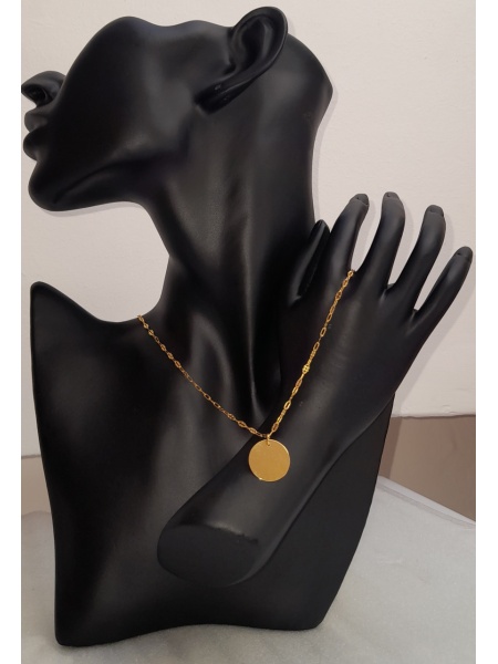 24k gold-plated silver chain, adjustable, with coin, code 0006