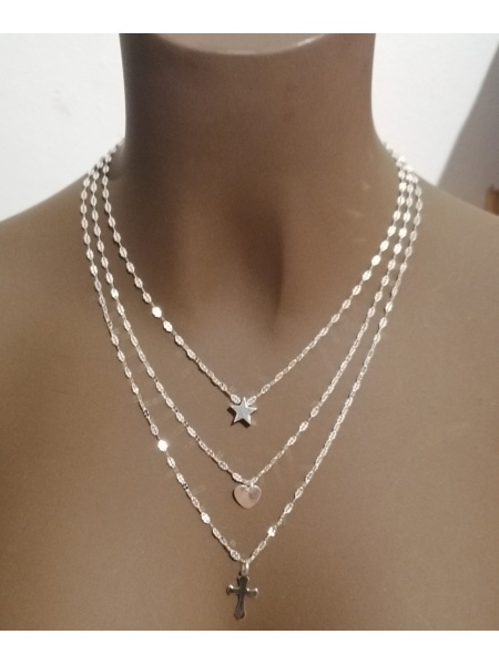 925 silver triple chain, adjustable, code 0037