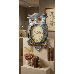 Ceas de Perete Sculptat – Bufnița Timpului (Ediție Decorativă de Colecție)