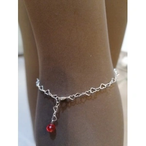 Chain set + 3.5x4mm heart link bracelet, 925 silver, code 0031 - Img 3