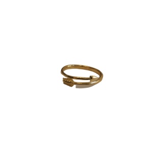 Cupid's arrow ring, adjustable, made of 24k gold-plated silver, code 0050 - Img 1