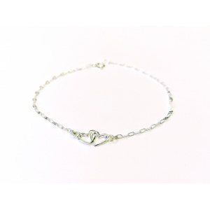 Foot bracelet, 925 silver with heart link, code 0048 - Img 2