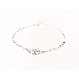 Foot bracelet, 925 silver with heart link, code 0048 - Img 2