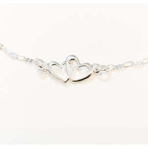 925 silver bracelet with heart link, code 0047 - Img 2