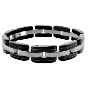 Brățară bărbătească din otel chirurgical inoxidabil 316 L, argintiu cu negru