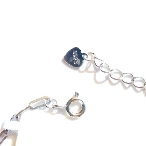Bratara din argint 925, zale mari, inima cristal diamant - Img 2