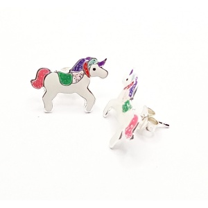 Cercei unicorn multicolor mare