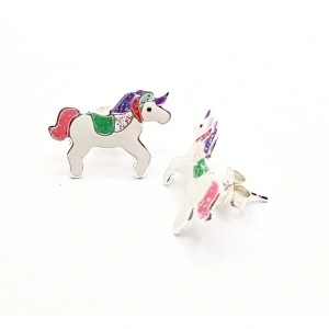 Cercei unicorn multicolor mare