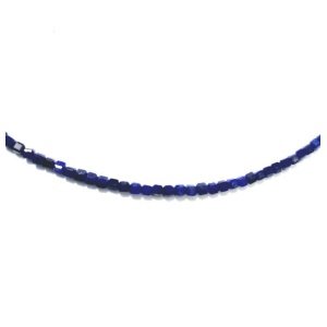 Colier lapis lazuli 2.5 mm, închidere și lant prelungire din inox . - Img 2