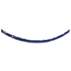 Colier lapis lazuli 2.5 mm, închidere și lant prelungire din inox . - Img 2