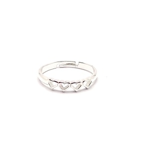 Heart ring, 925 silver, code 0051 - Img 1