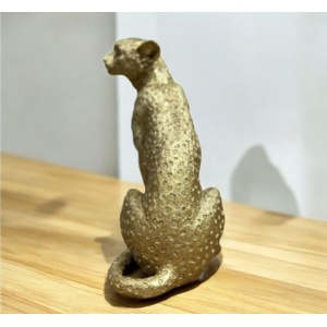 Panteră decorativă aurie din rășină – 15 cm, privire blândă și puternică - Img 2