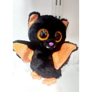 Pluș liliac negru cu portocaliu, 15 cm, ochi glitter