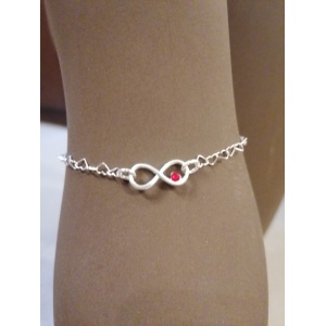 925 silver bracelet, infinite link with crystal, code 0034