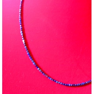 Colier lapis lazuli 2.5 mm, închidere și lant prelungire din inox . - Img 3