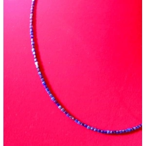Colier lapis lazuli 2.5 mm, închidere și lant prelungire din inox . - Img 3