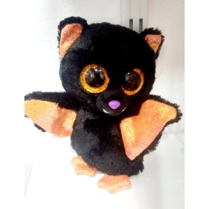Pluș liliac negru cu portocaliu, 15 cm, ochi glitter - Img 2
