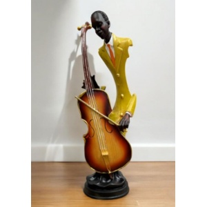 Statuetă Muzician Jazz – Rășină Neagră – 29–32 cm - Img 1