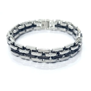 Bratara din oțet inoxidabil chirurgical 316 L catuse, 20,5 cm lungime, 14 mm latime. - Img 2